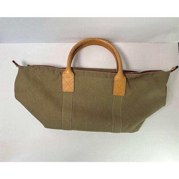 Dooney & Bourke 1975 Duffle Vintage Canvas Tote Leather Green - Picture 6 of 16